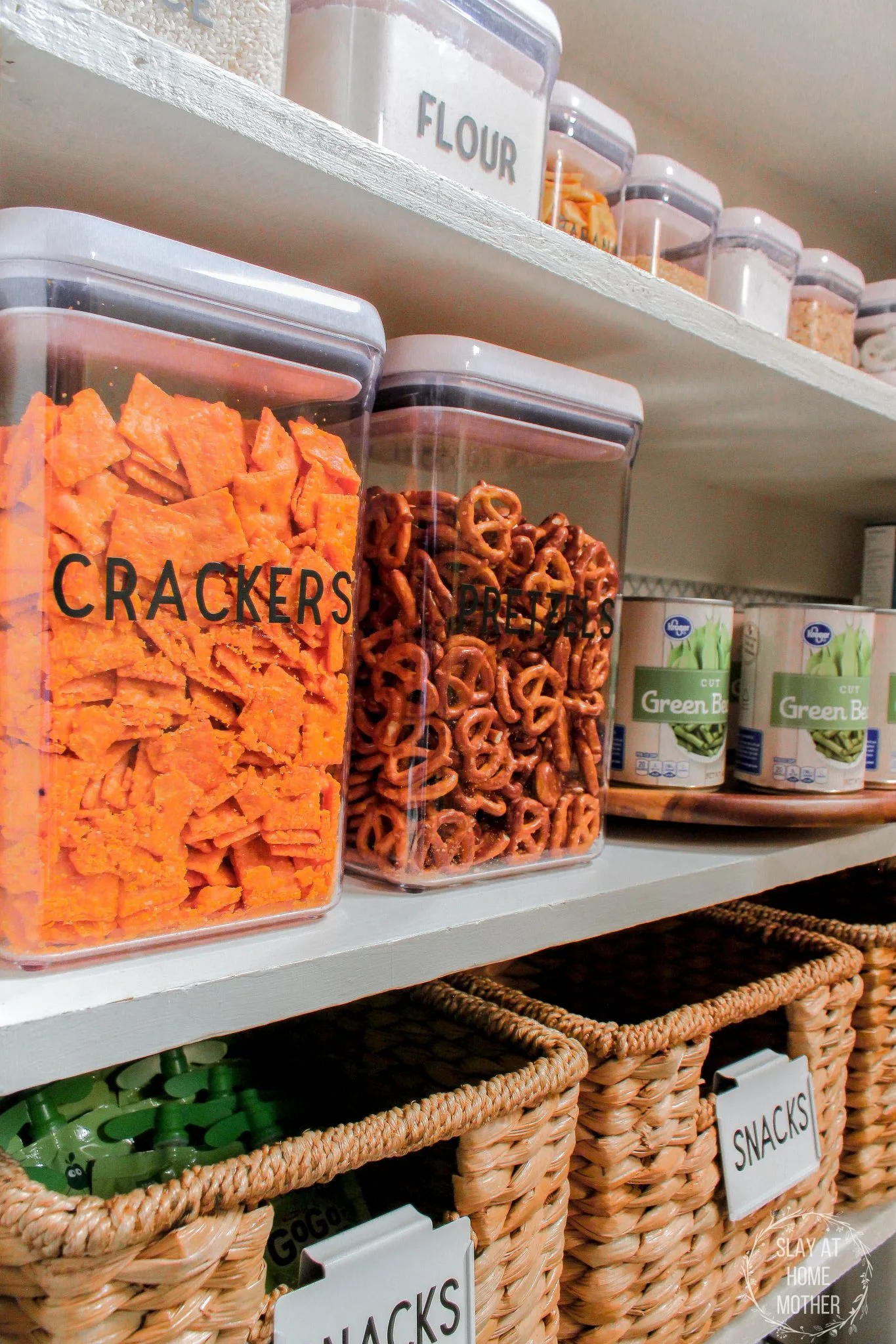 small pantry organization ideas: airtight containers with labels