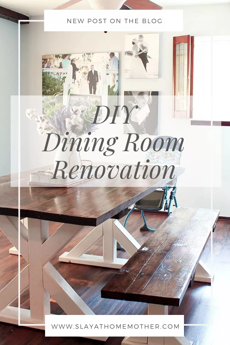 Dining Room Renovation + Removing Wallpaper #slayathomemother #diyproject #beforeandafter #wallpaper -- SlayAtHomeMother.com