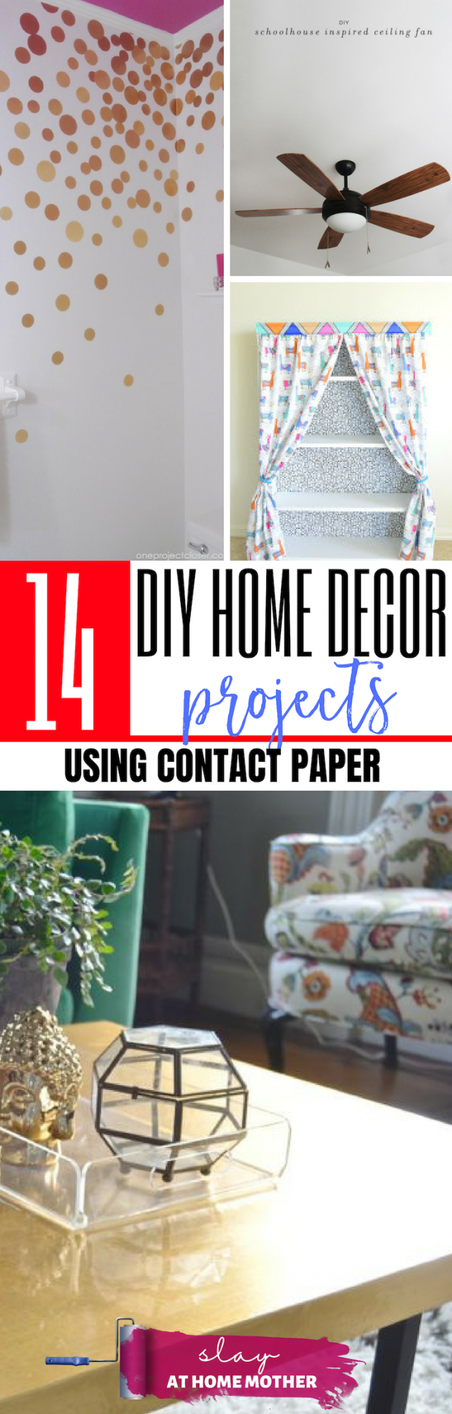 14 Contact Paper DIY Projects That Are Renter-Friendly And Easily Removable! #slayathomemother #diy #contactpaper - SLAYathomemother.com