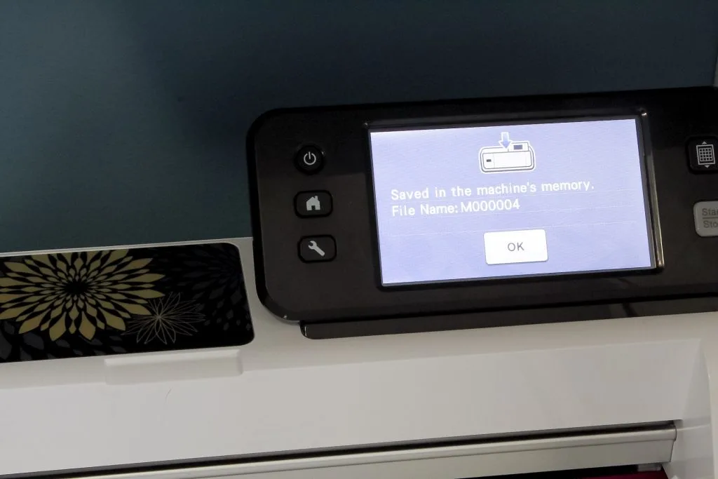 Save the design to your Scan N Cut, and return to the home screen.
