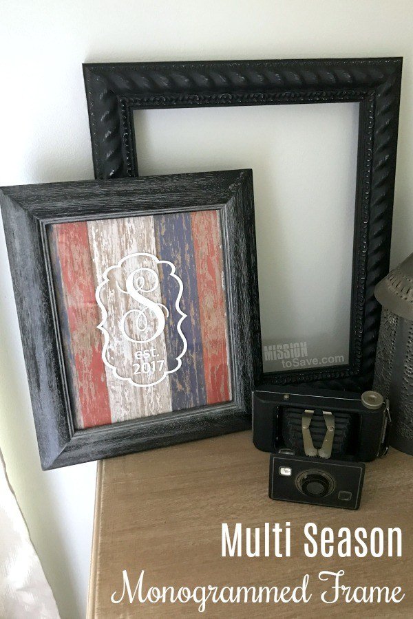 Multi-Season-Monogrammed-Frame-decor from MissionToSave.com -- SlayAtHomeMother.com