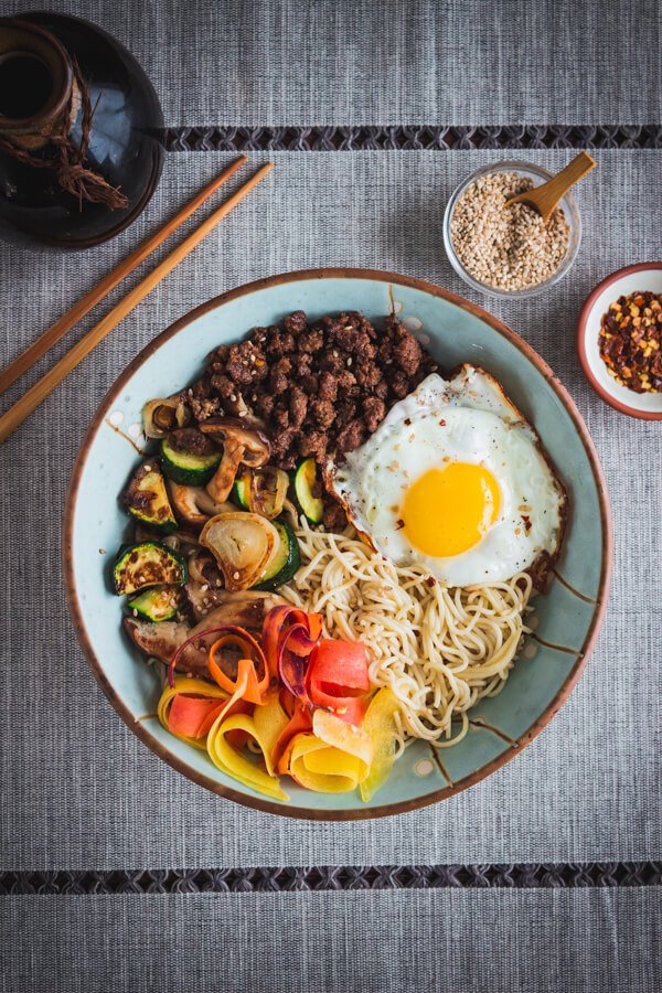 Simple Beef Bibimbap Ramen from PassMeSomeTasty.com