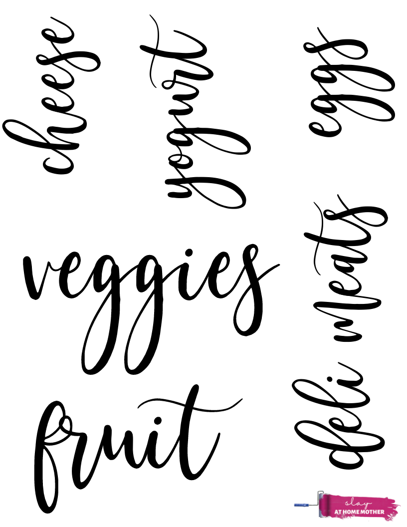 Free Printable Fridge Labels - Slay At Home Mother