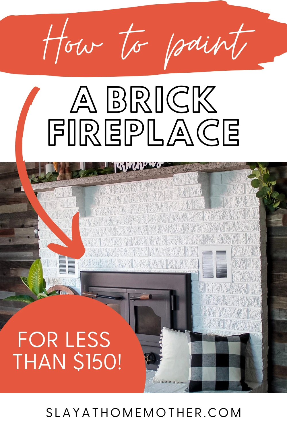 how to paint a brick fireplace on a budget