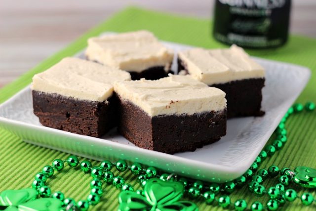 Guinness Brownies with Maple buttercream Frosting from ReneesKitchenAdventures.com - SLAYathomemother.com