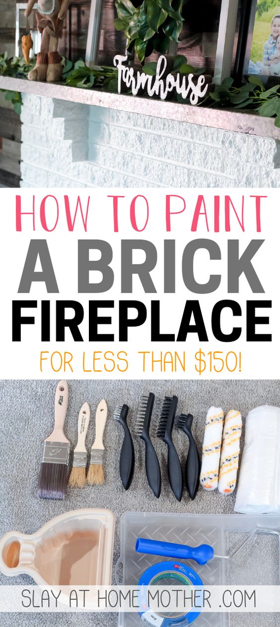 how to paint brick fireplace