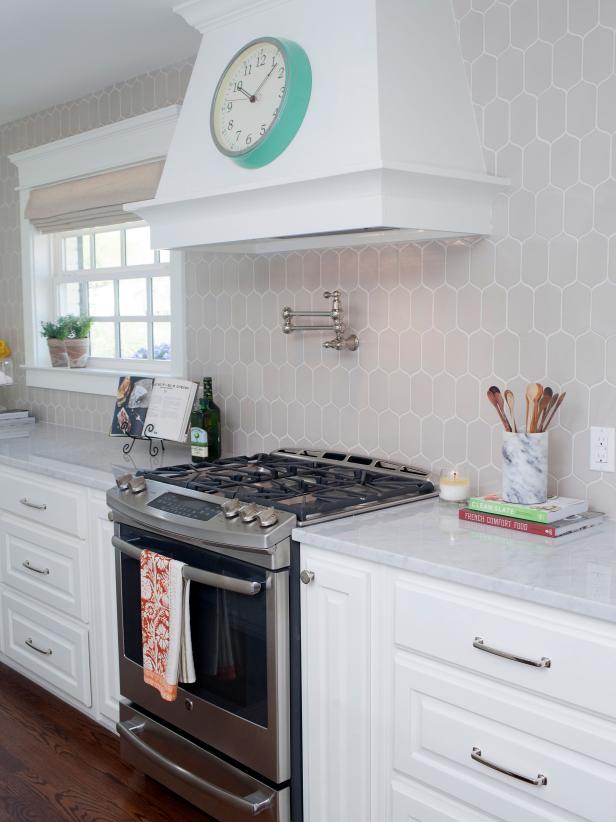 fixer upper kitchen hexagon tile