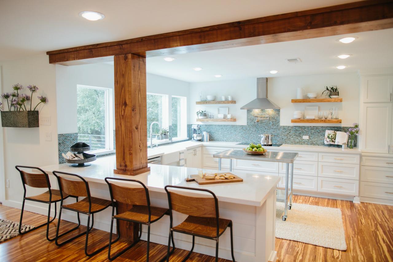 fixer upper kitchens blue backsplash