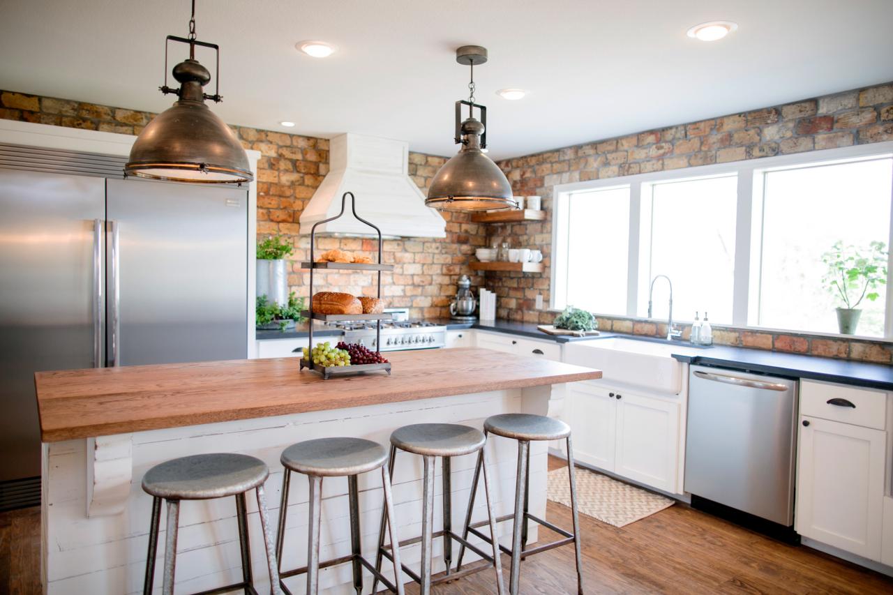 fixer upper kitchens brick