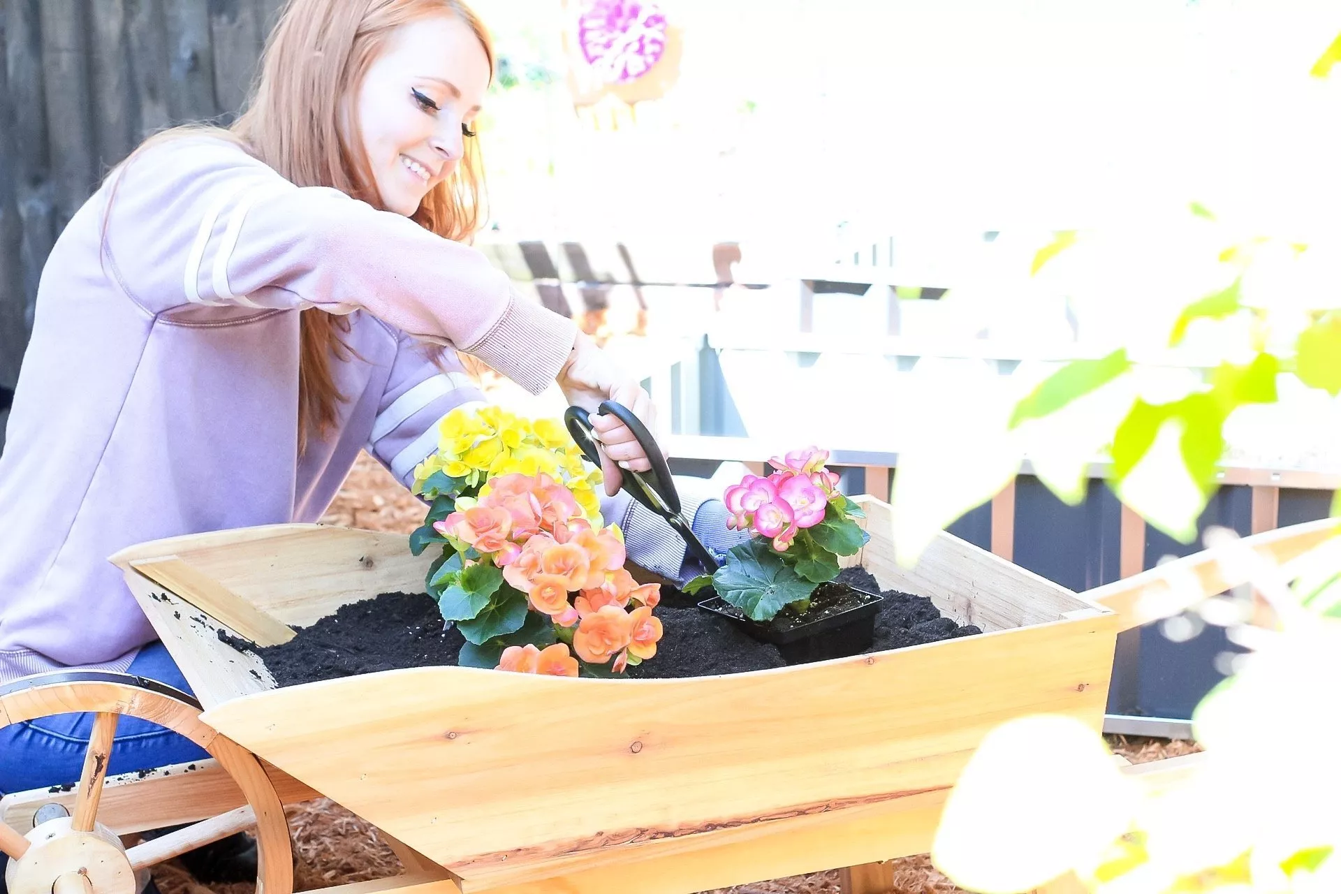 gardening tips - flling up the wheelbarrow