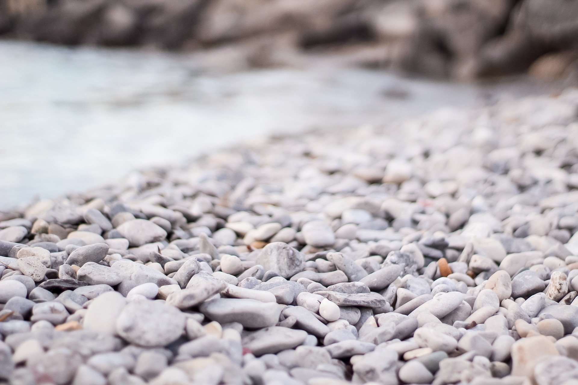 stones and water at the pier in petoskey mi