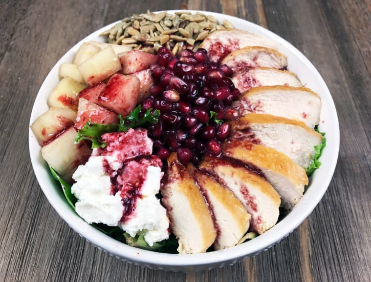 Pomegranate Pear Salad with Cherry Lime Dressing