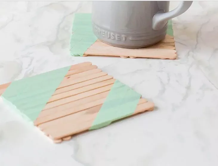 DIY Coaster Made With Popsicle Sticks