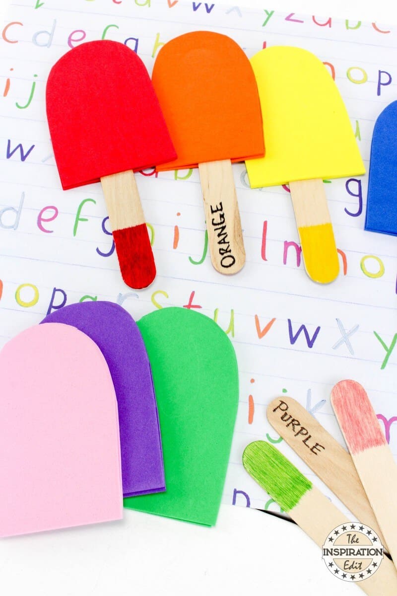 Color Matching Popsicle Sticks