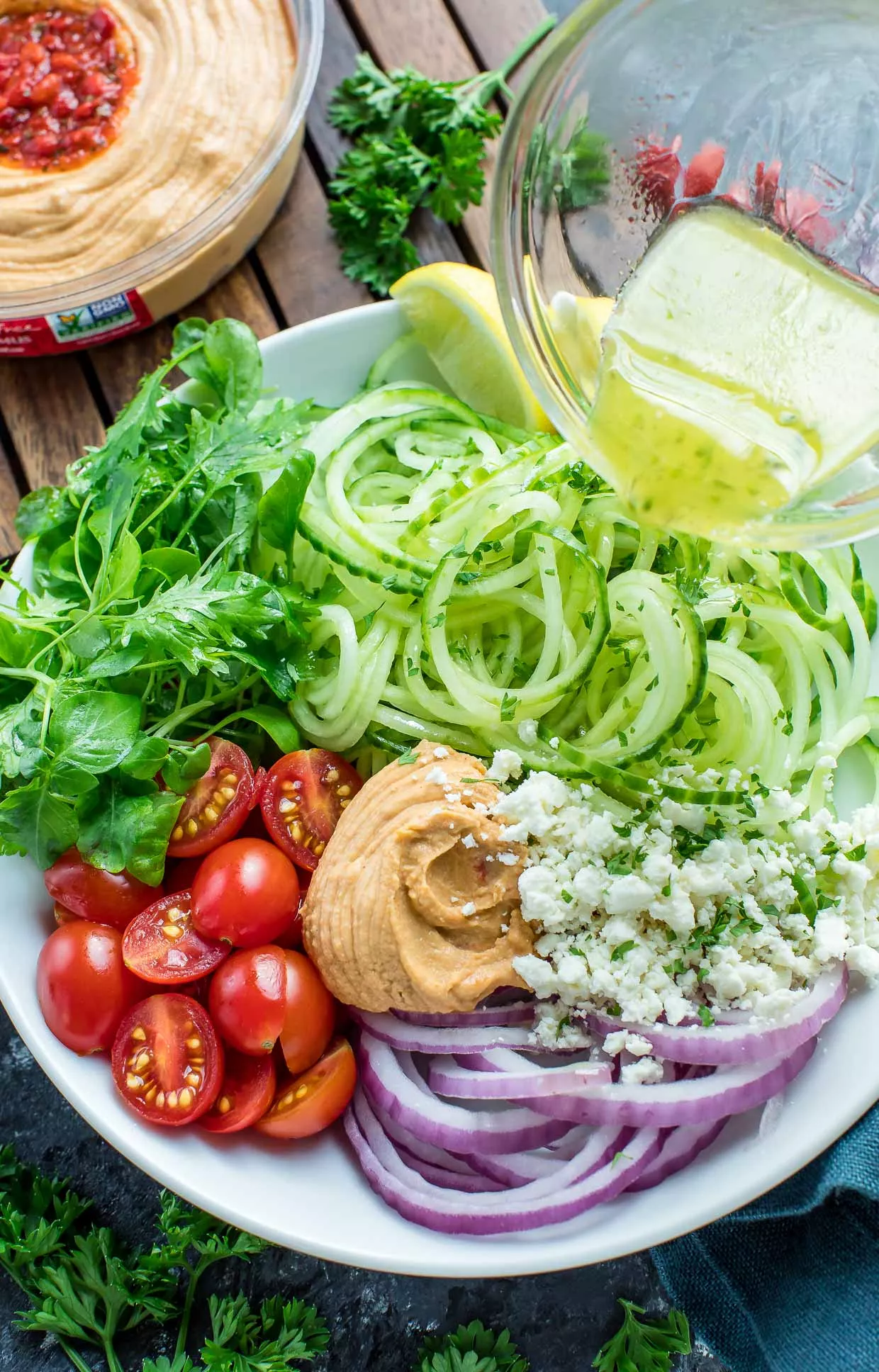 Greek Spiralized Cucumber Salad