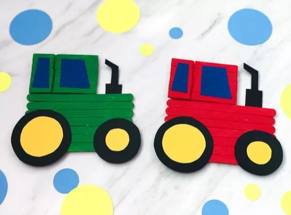 Popsicle Stick Tractor Craft