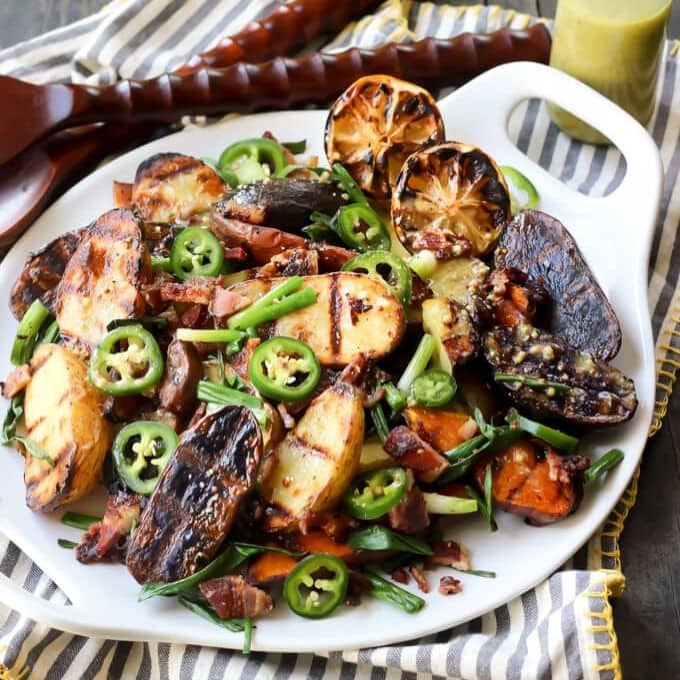 Grilled Potato Salad With Onions & Mustard Vinaigrette