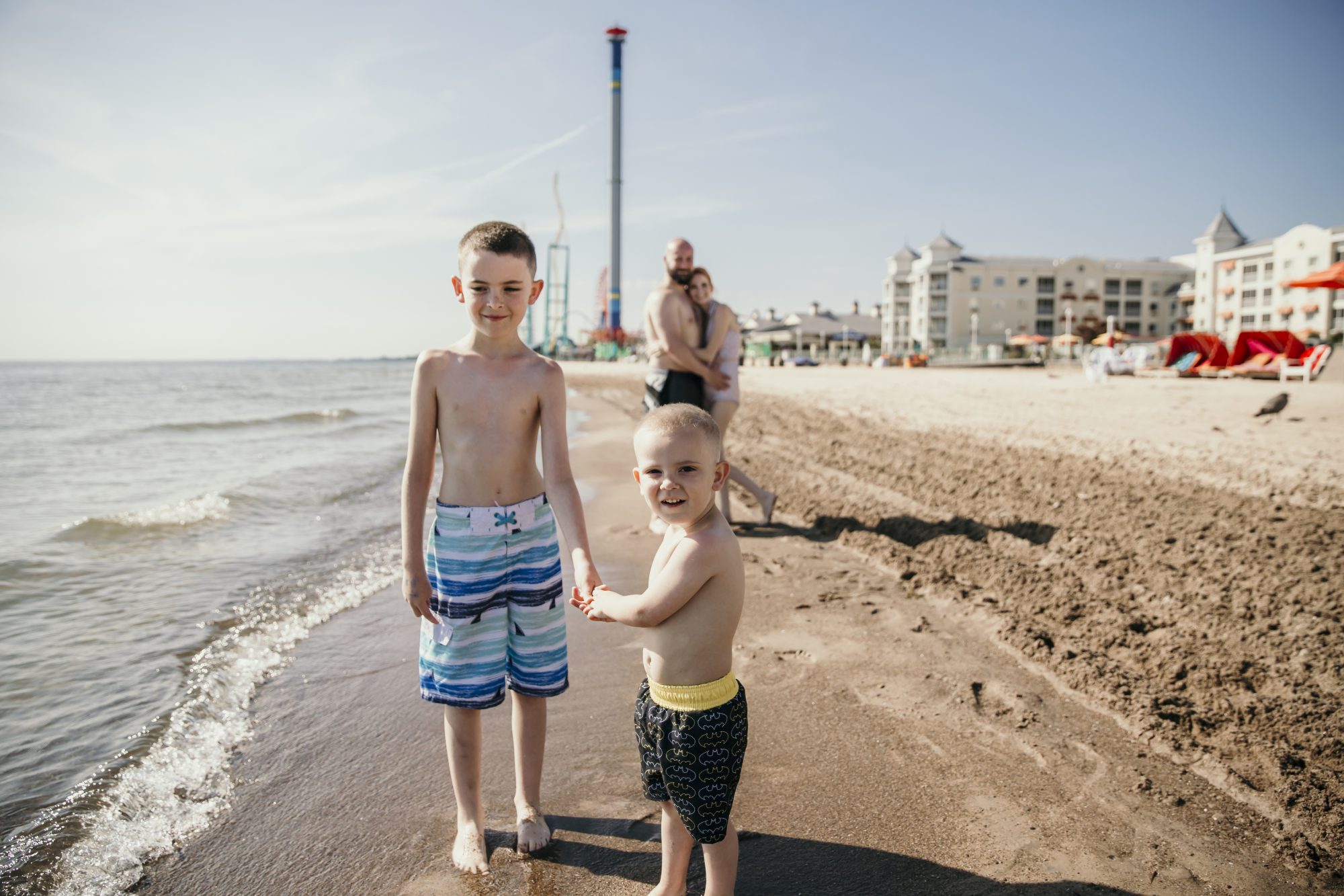 on the beach at hotel breakers in cedar point