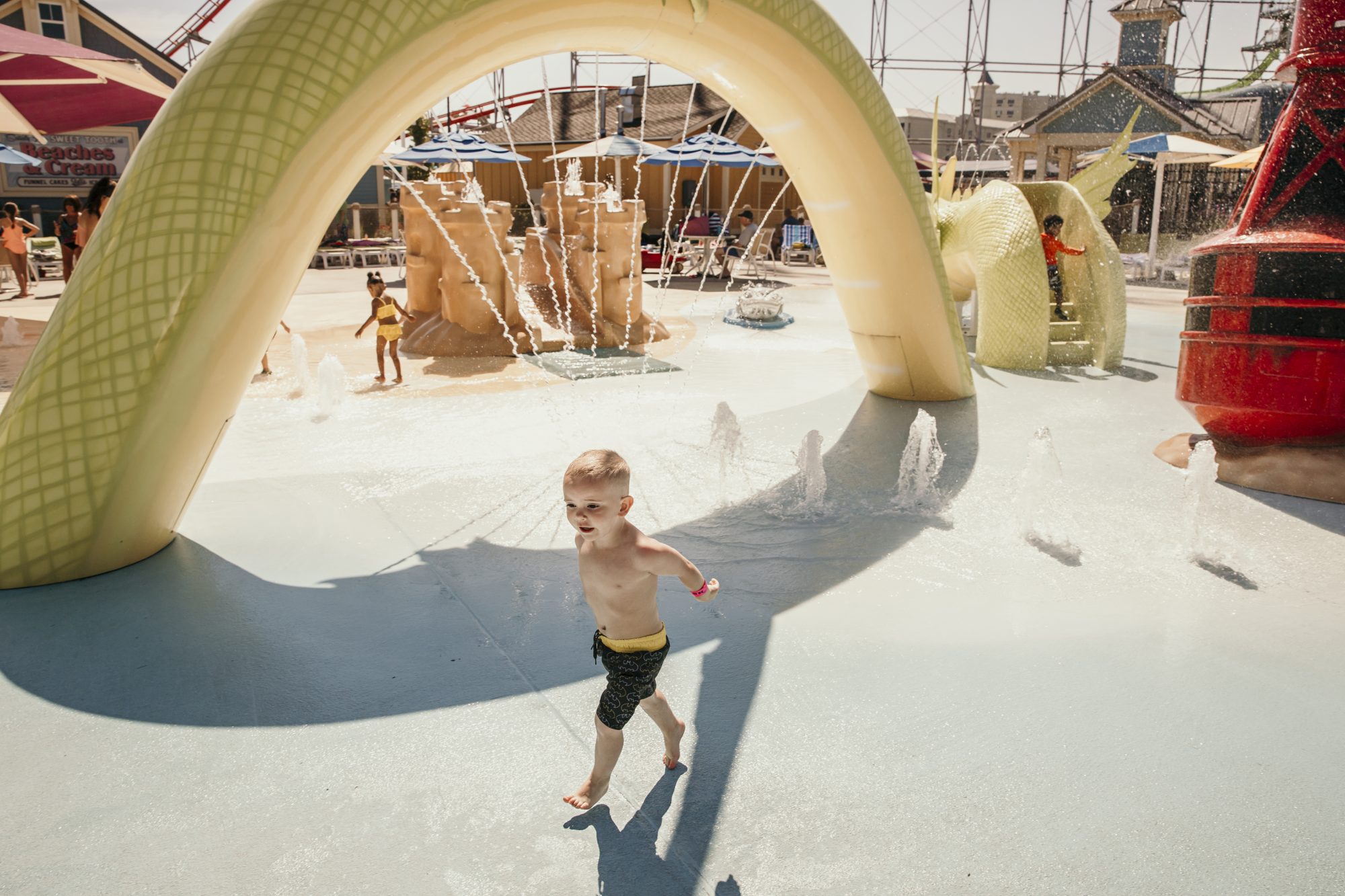 walking in the kids area in cedar point shores