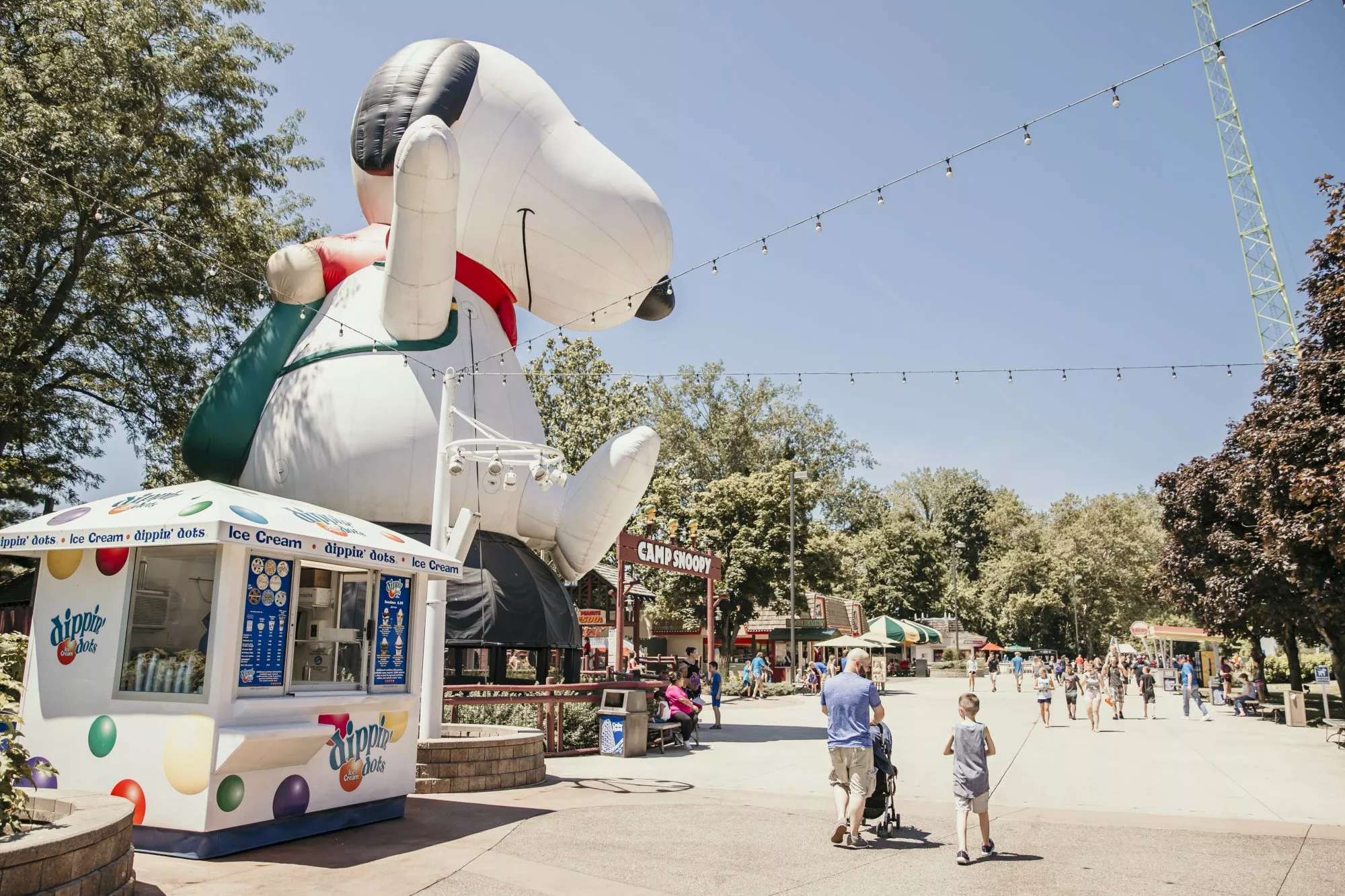 walking through camp snoopy in cedar point