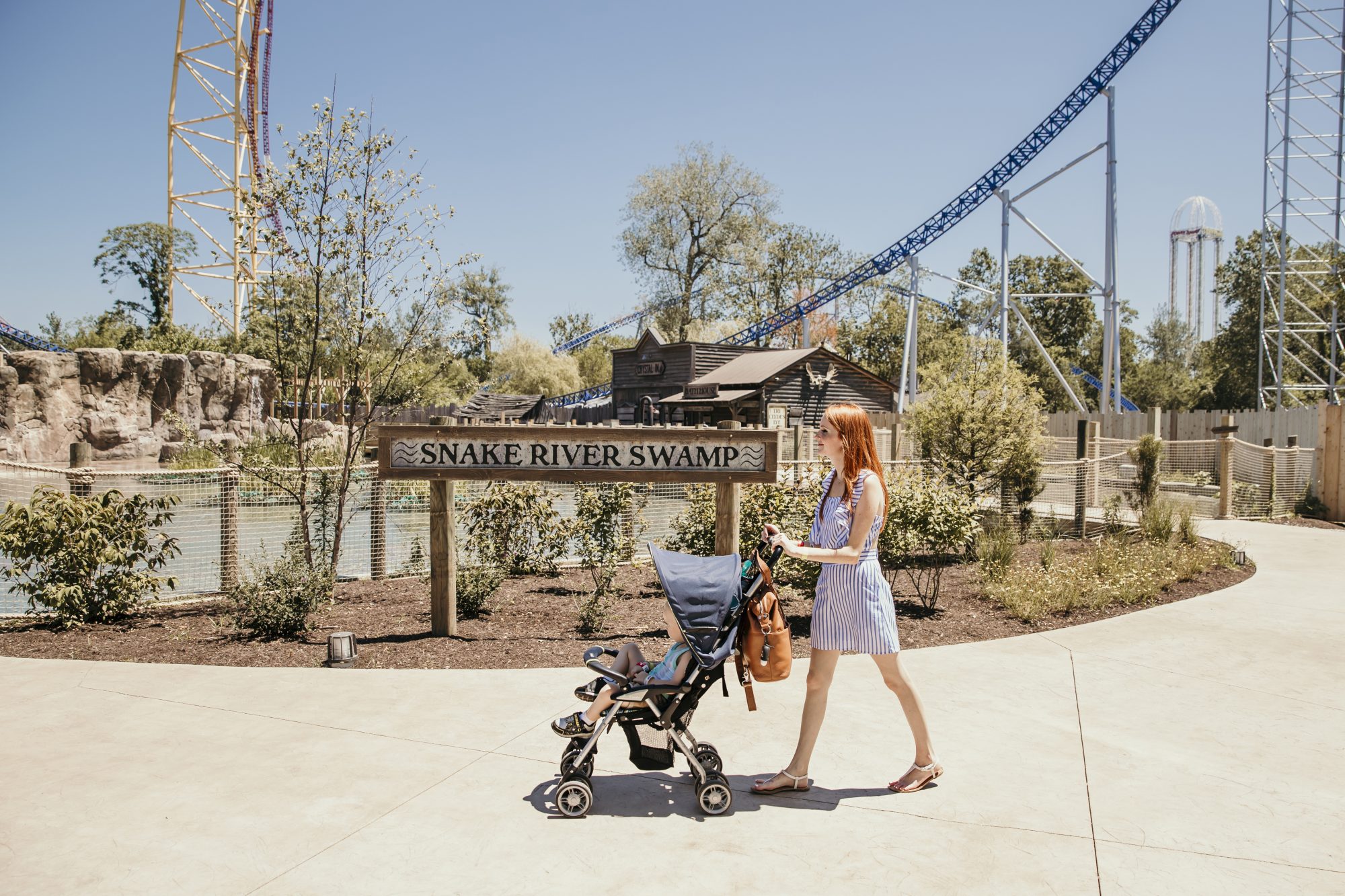 walking through frontier town in cedar point