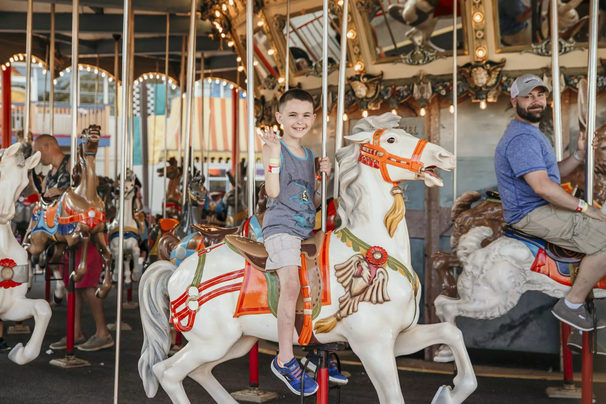 max riding the carousel in cedar point