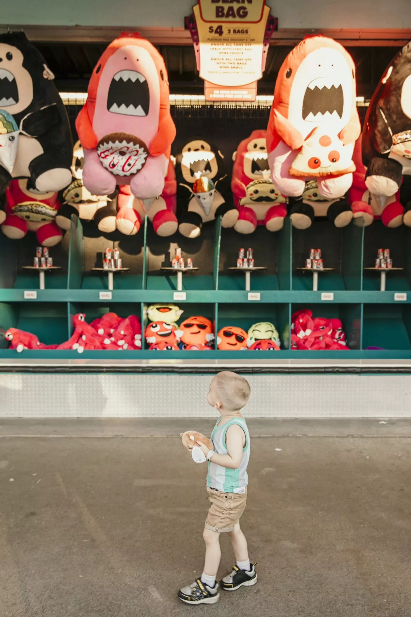 jax walking through cedar point with a toy