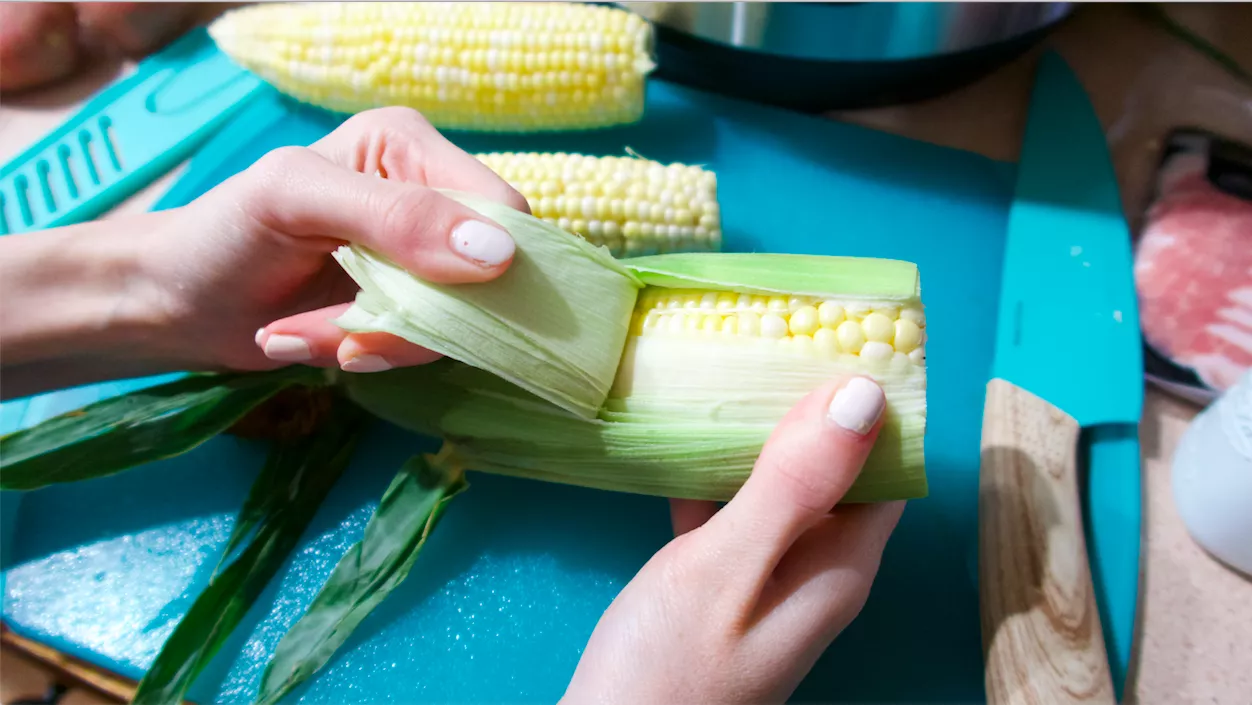 shucking corn for instant pot potato corn chowder recipe