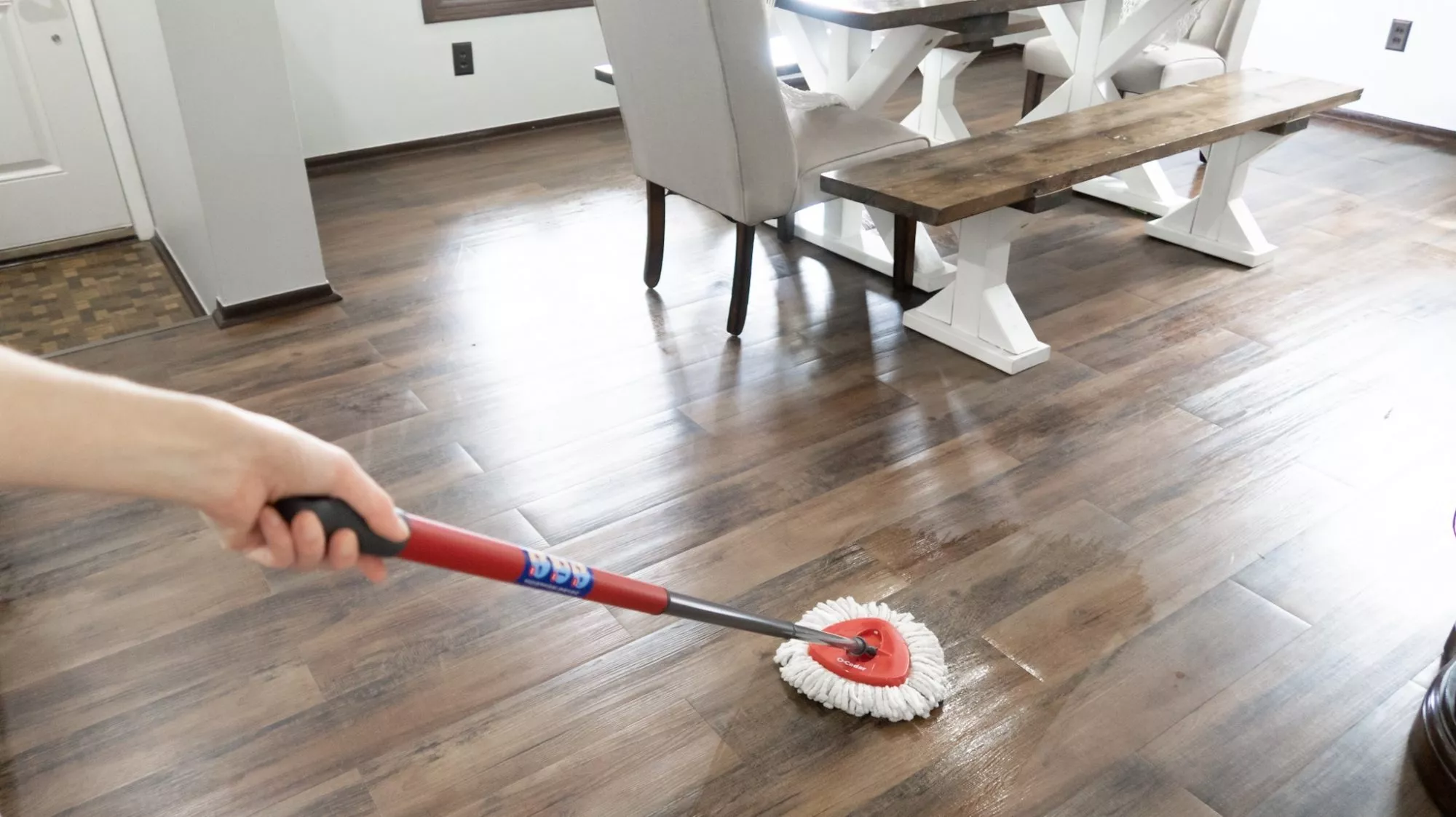 mopping with Homemade Floor Cleaner