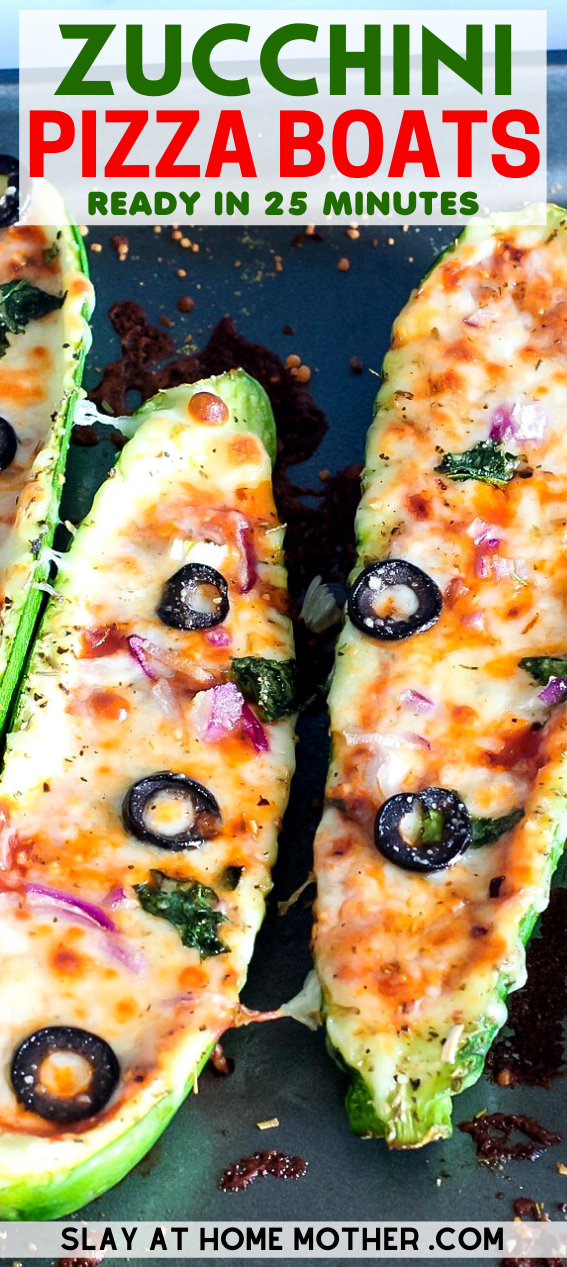 Zucchini Pizza Boats - Ready In 25 Minutes! - Slay At Home Mother