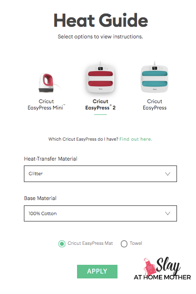 Cricut Heat Guide