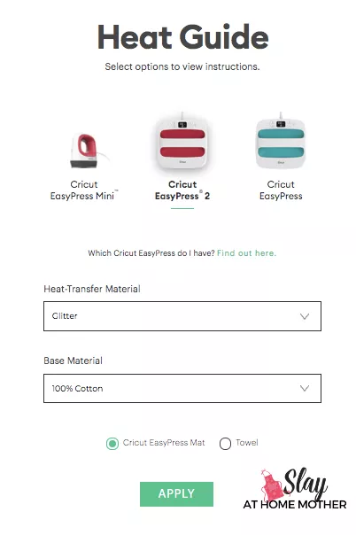 Cricut Heat Guide