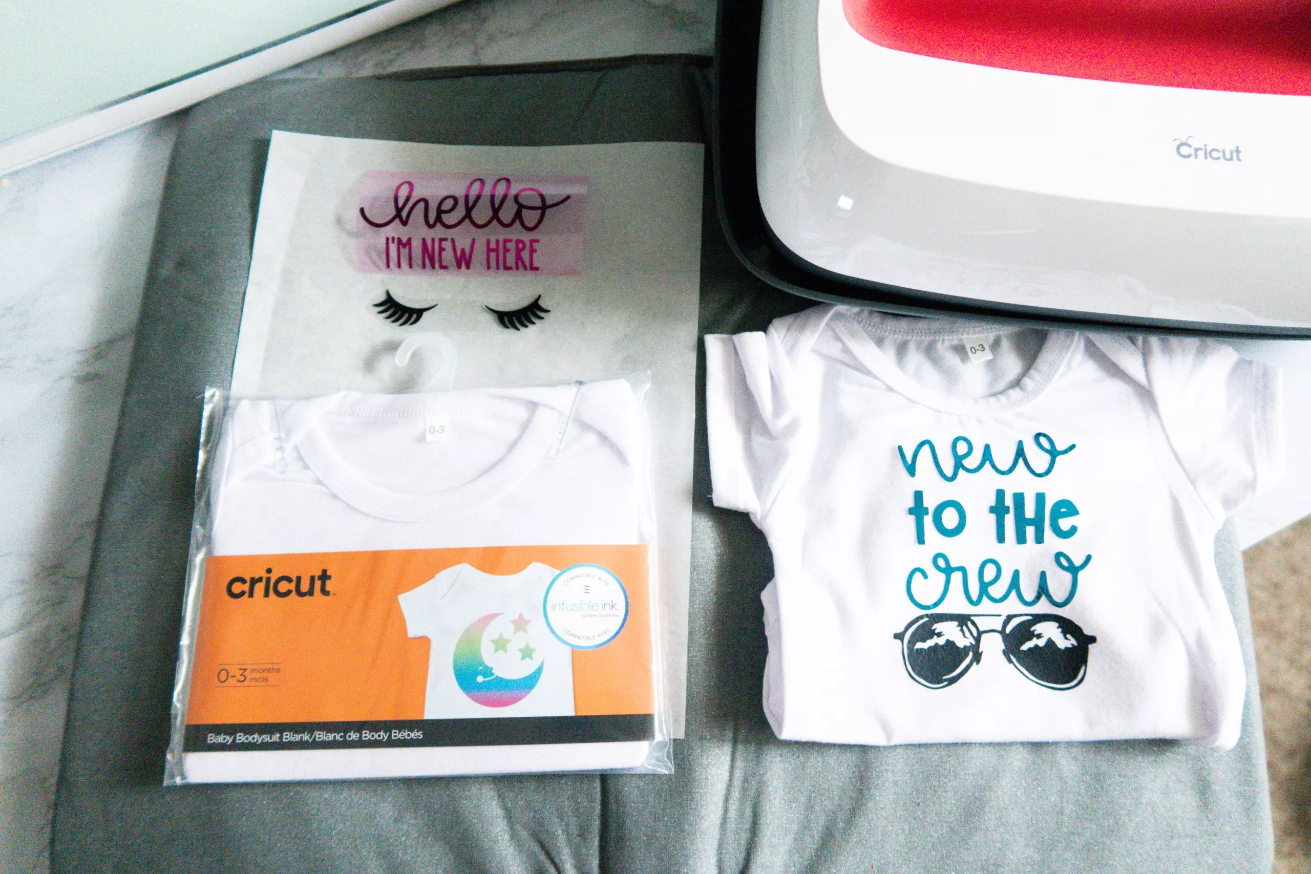 cricut explore air 2 onesies materials