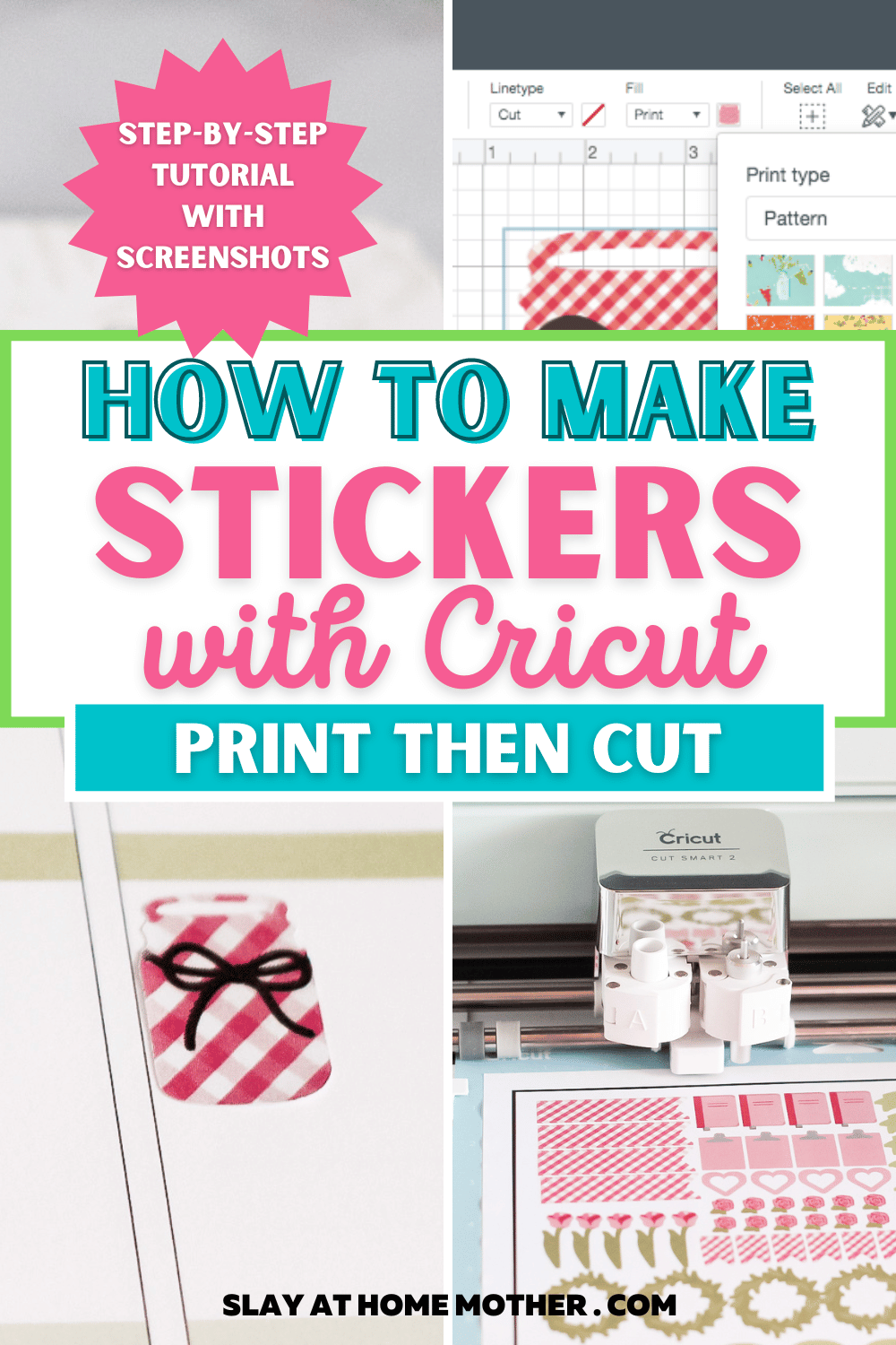 How to Make Stickers with Cricut Print then Cut - Sarah Maker