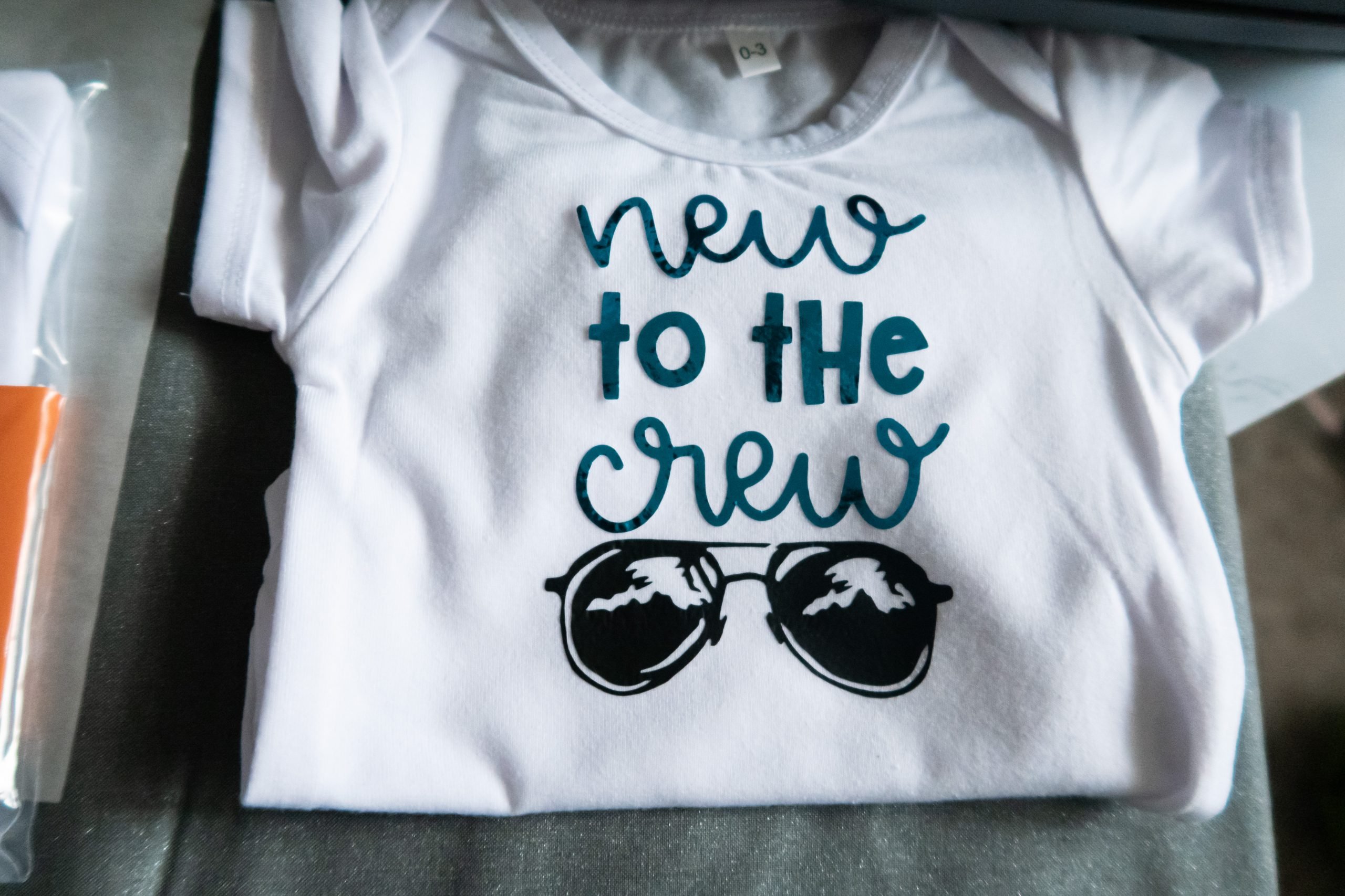 new to the crew onesies cricut explore air 2 finished project