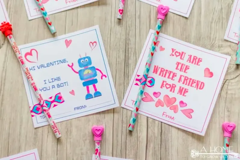 Printable Robot Valentine's Day Cards for Kids » A Home To Grow Old In