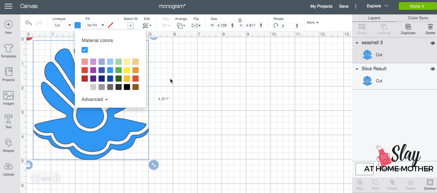 changing color of image in design space