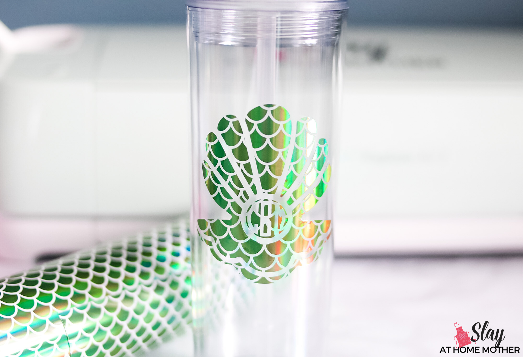 finished mermaid monogram tumbler