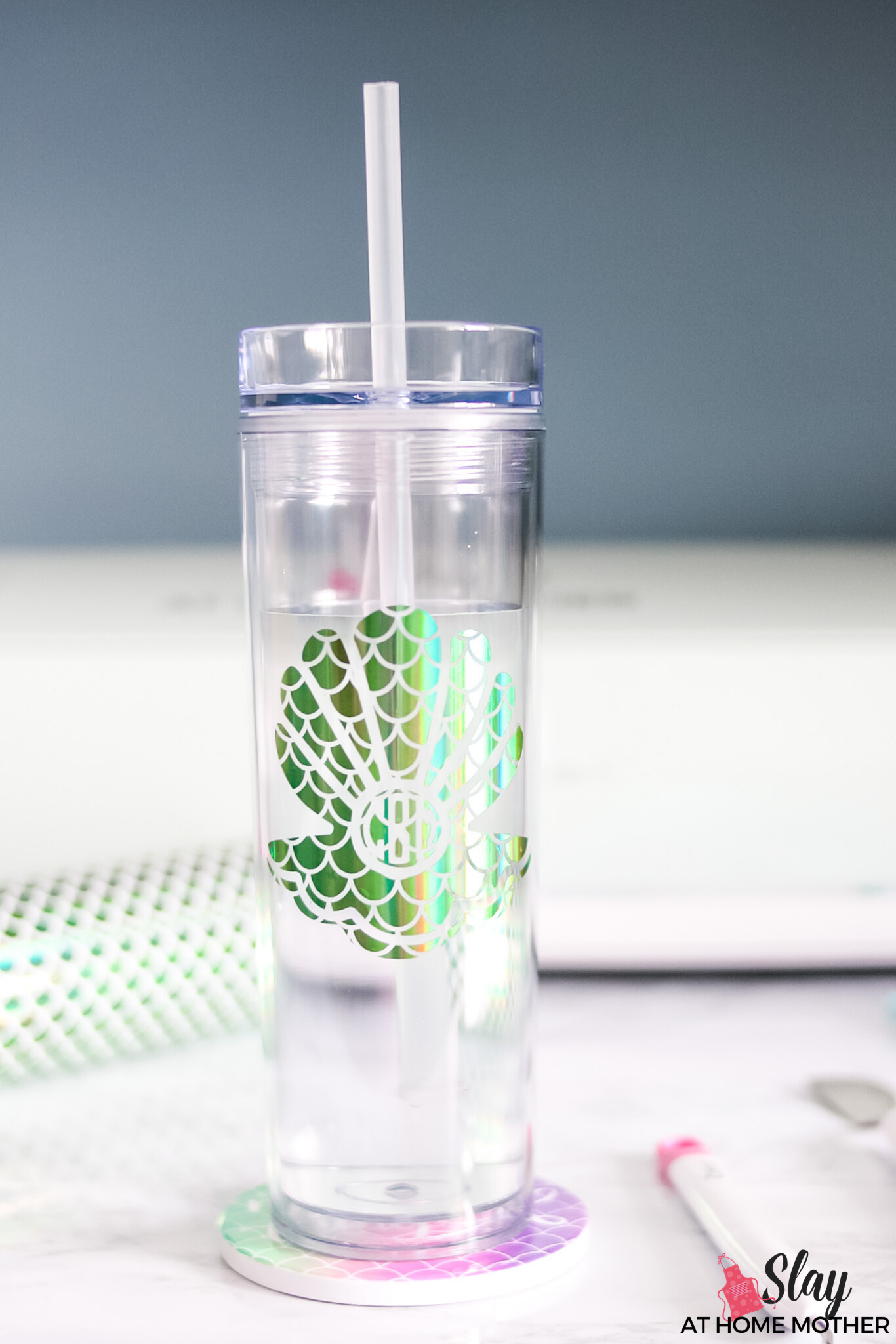 mermaid monogram tumbler finished