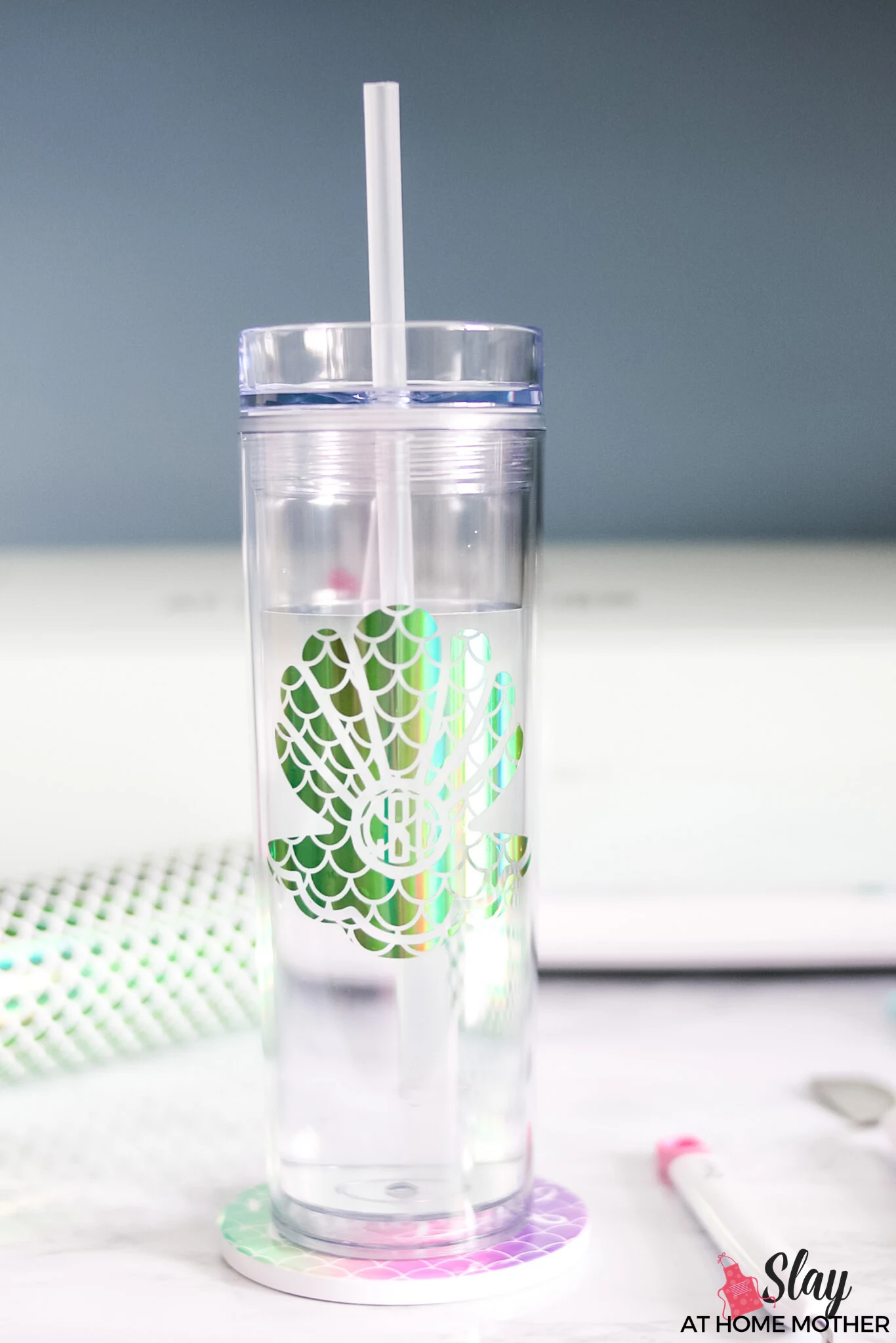 Custom Mermaid Tumbler – Sand & Water