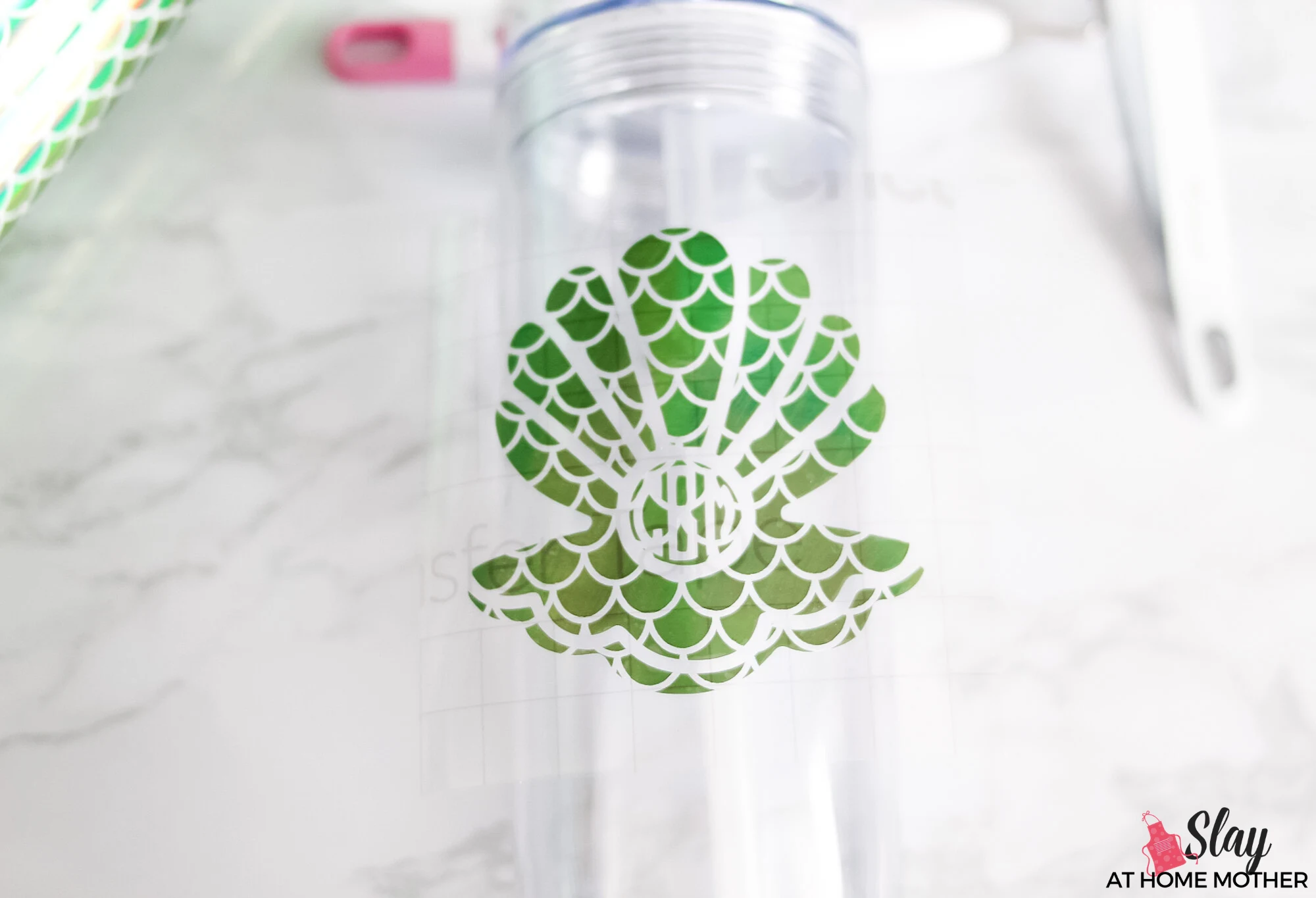 transferring vinyl decal to clear tumbler