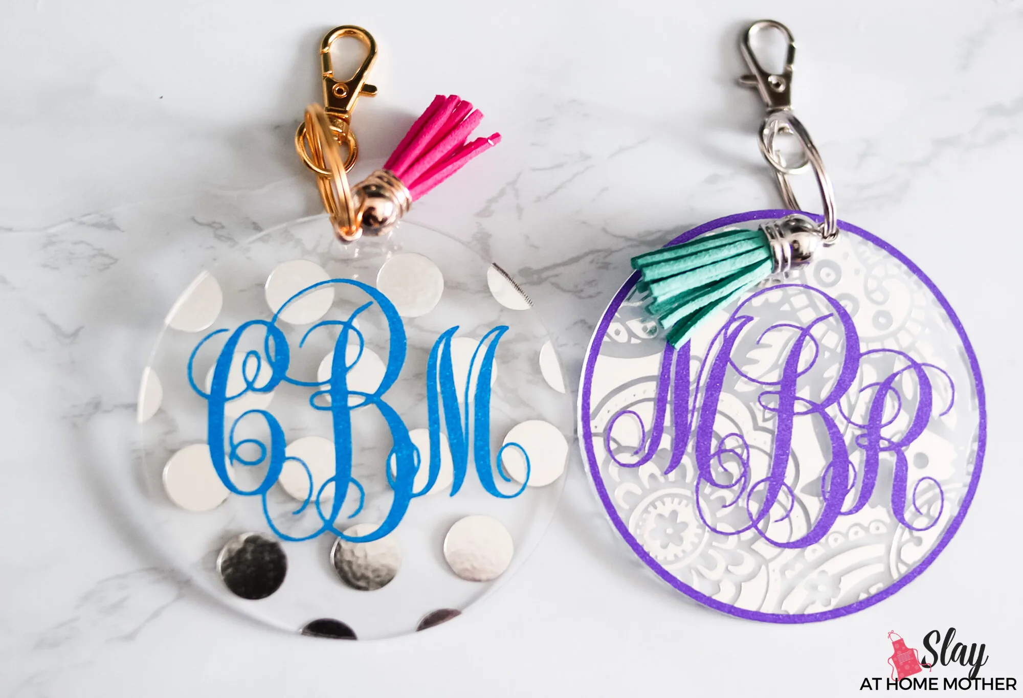 Personalized Glitter Keychain Monogram Keychain Custom 