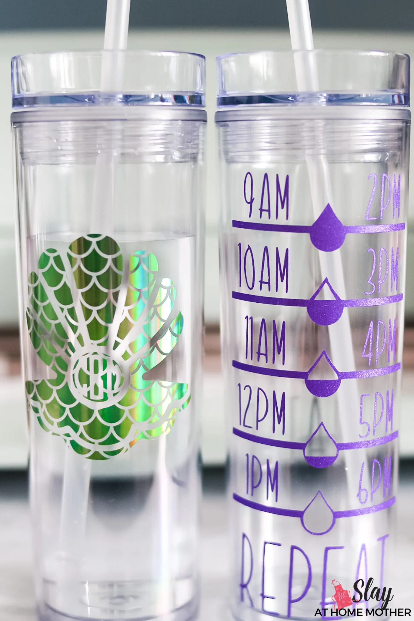 finished water decal on clear tumbler