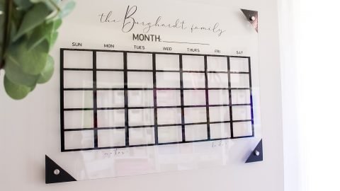 finished acrylic wall calendar