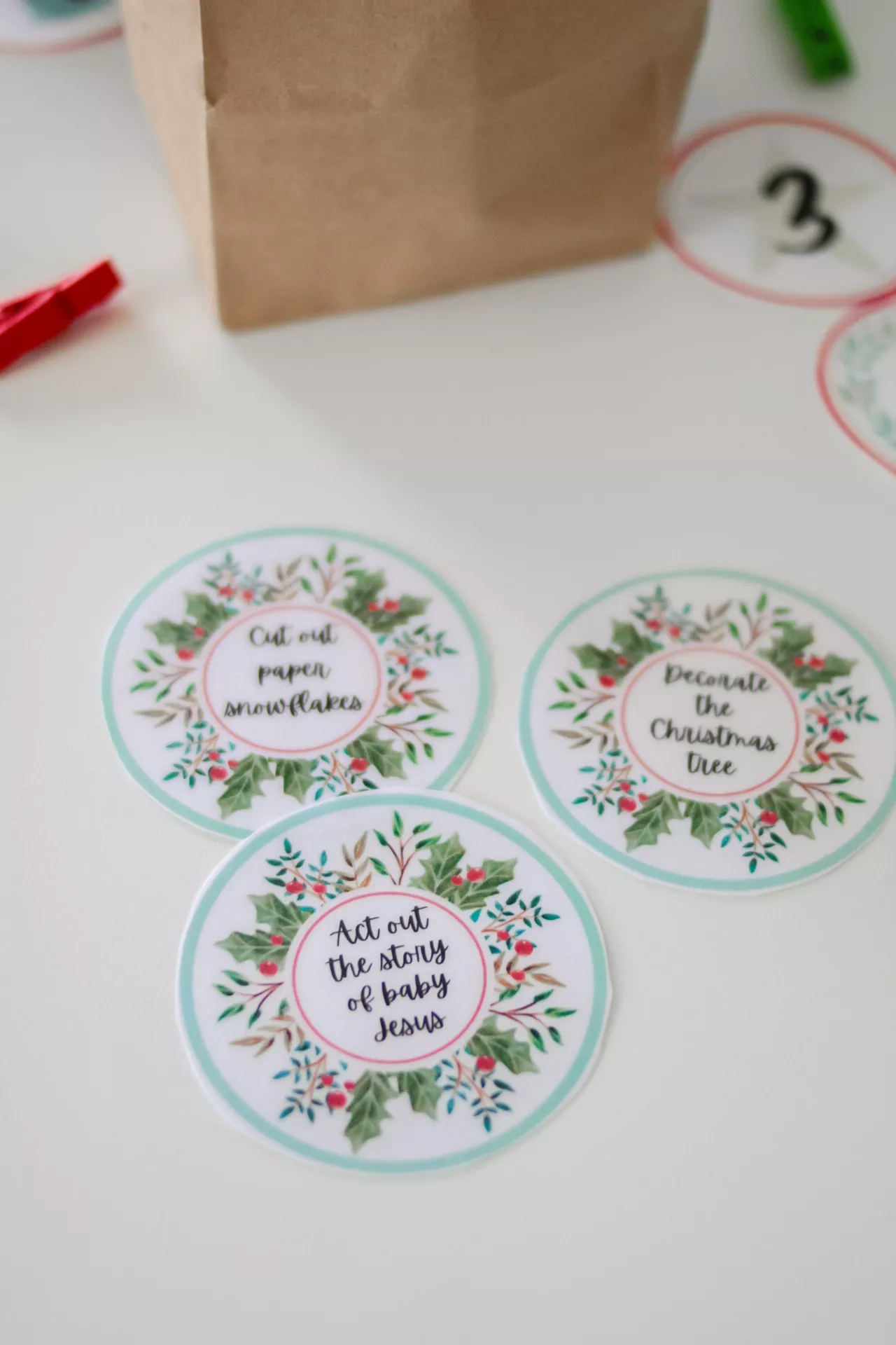 Advent calendar ideas - printable activity cards