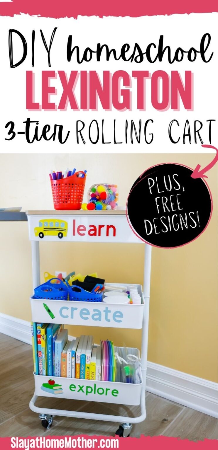 Homeschool Cart Makeover Lexington 3Tier Rolling Cart