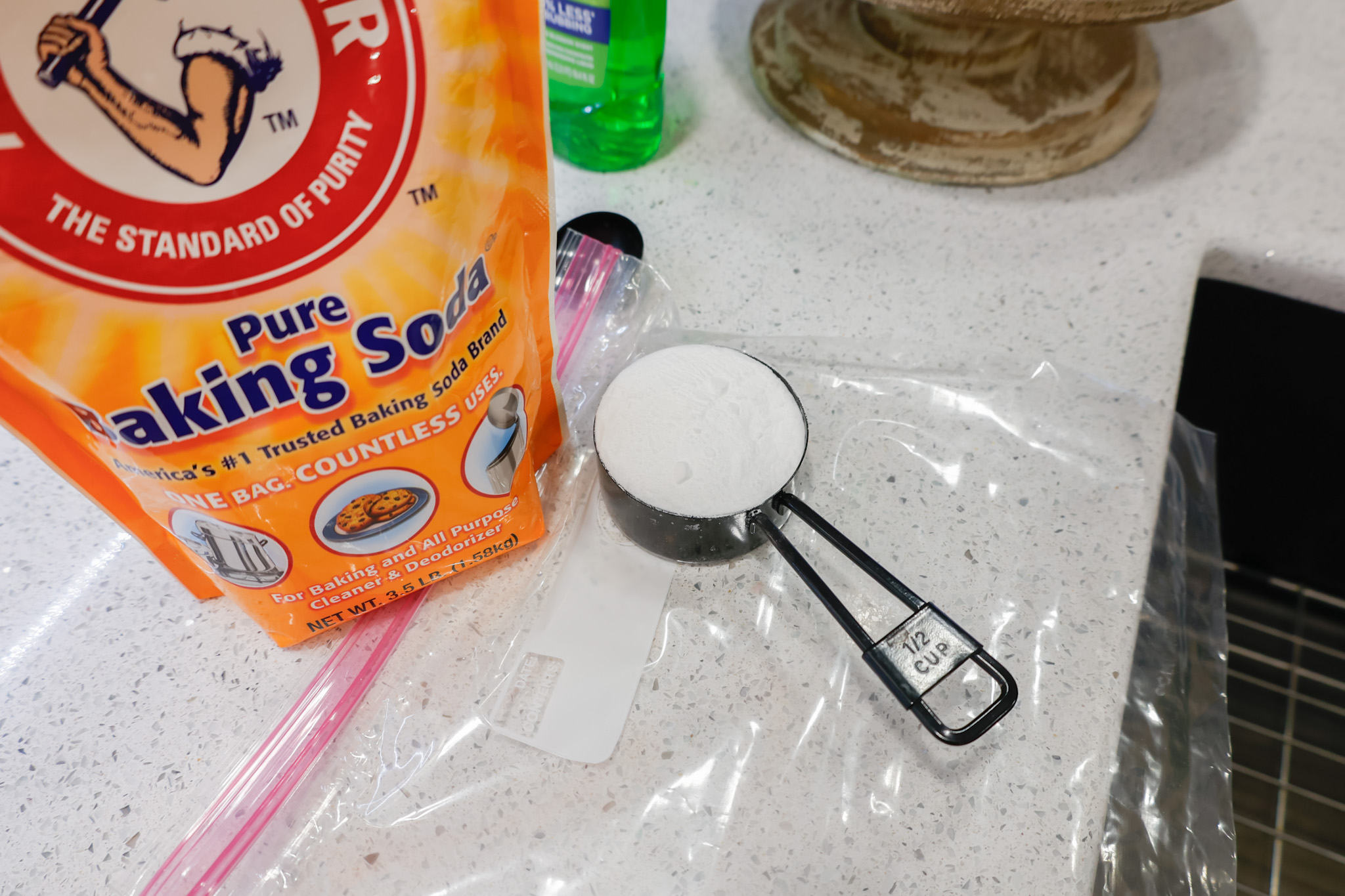 half cup of baking soda