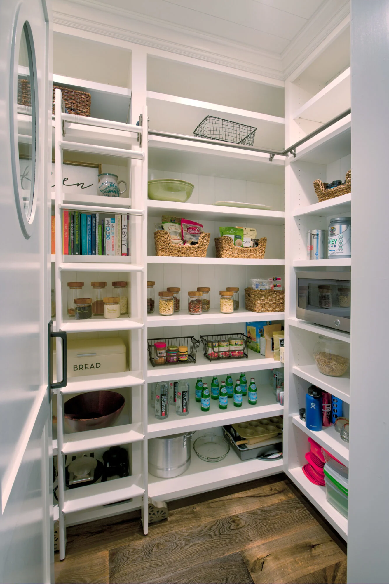 organized white pantry