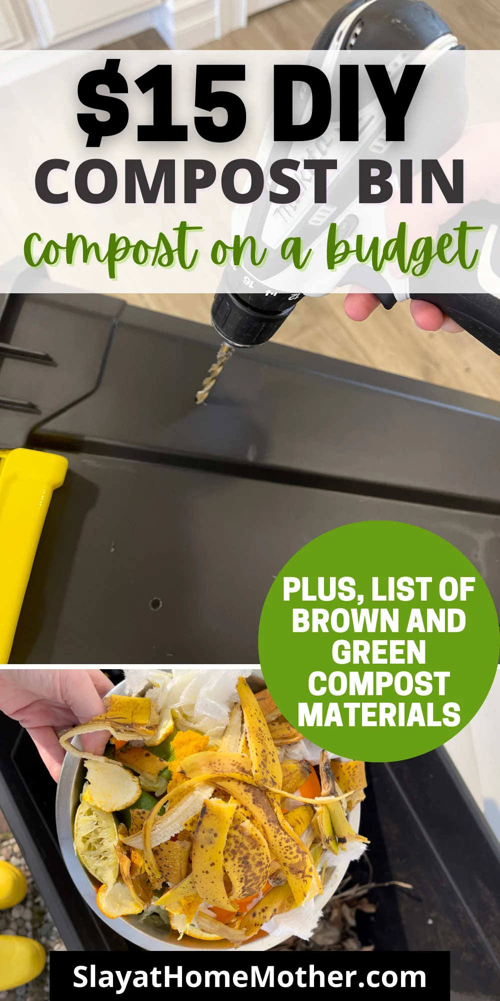 diy compost bin for $15 pin