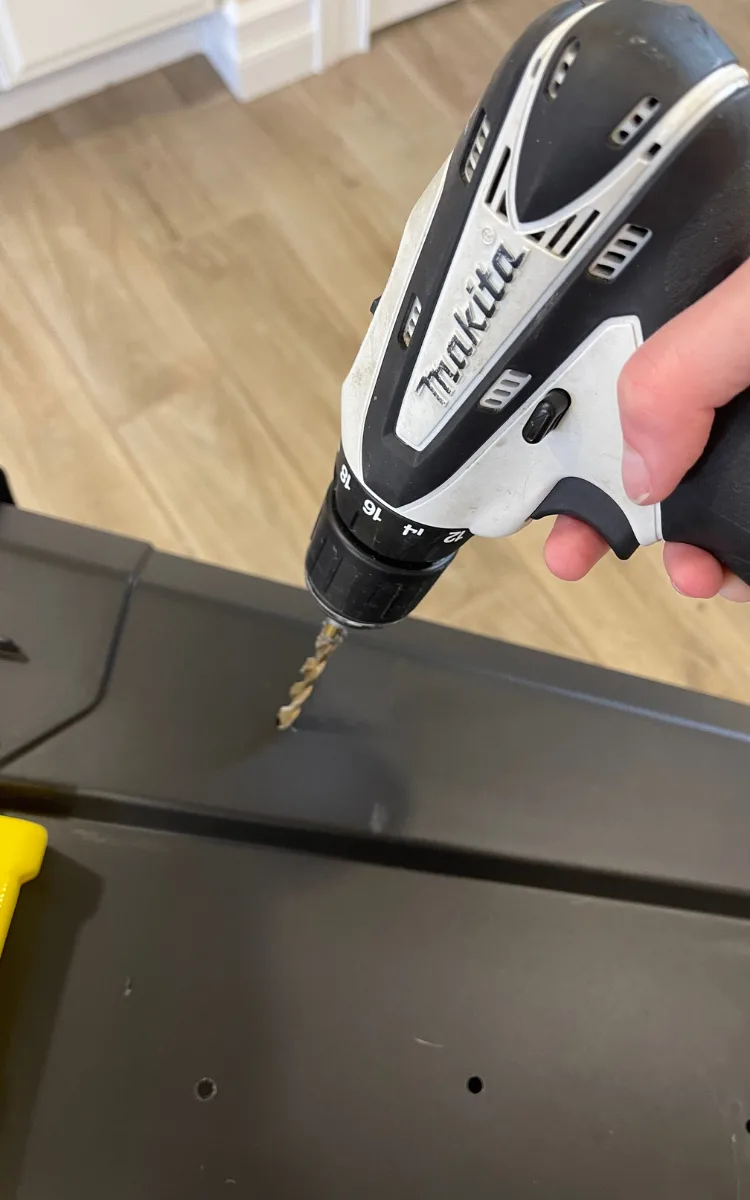 drilling holes in compost bin diy